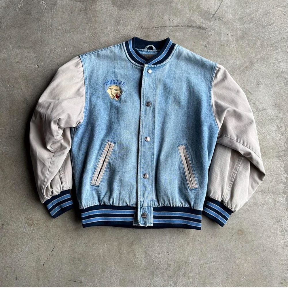 Vintage Denim Varsity Jacket